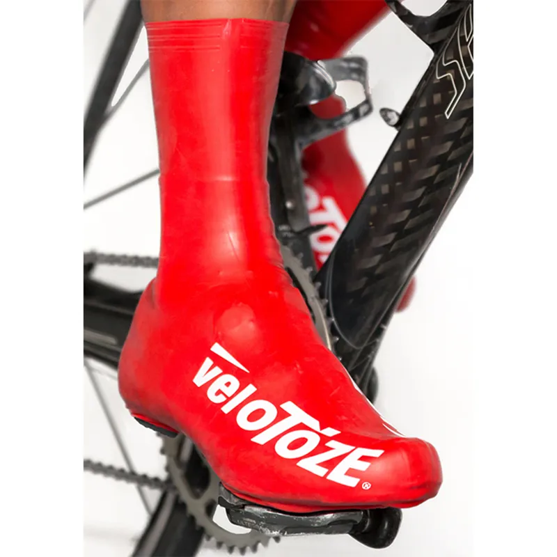 VeloToze Tall Aero Waterproof Overshoes Red-1